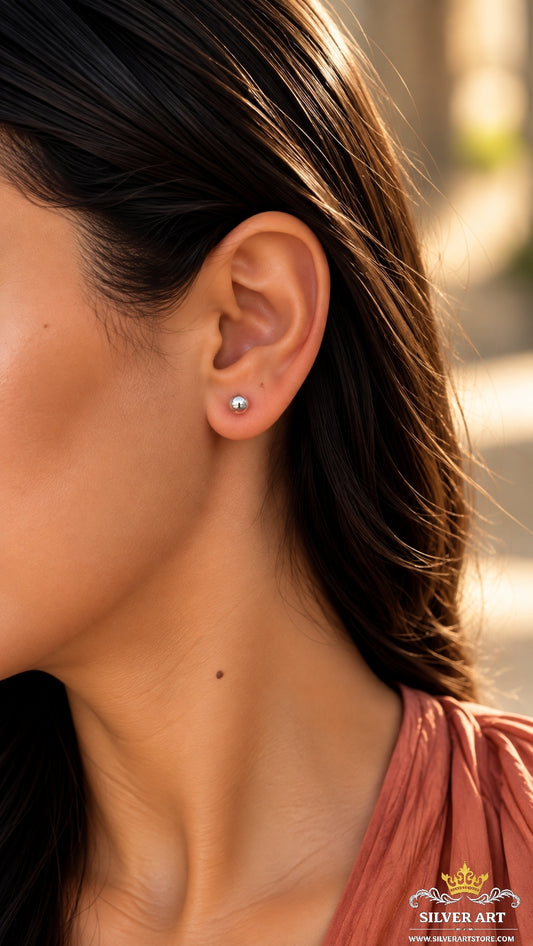 Sterling Silver Small Ball Stud Earrings