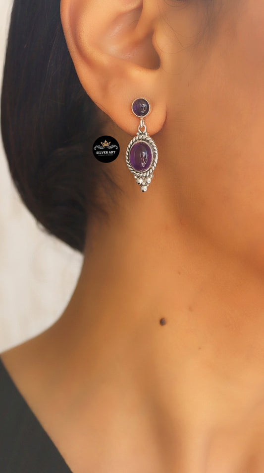 Purple Stone Earrings
