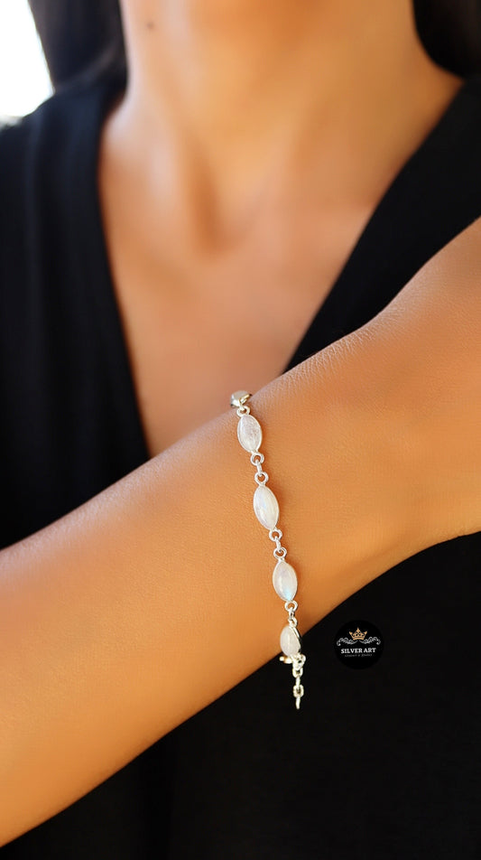 MoonStone Indian Silver Bracelet