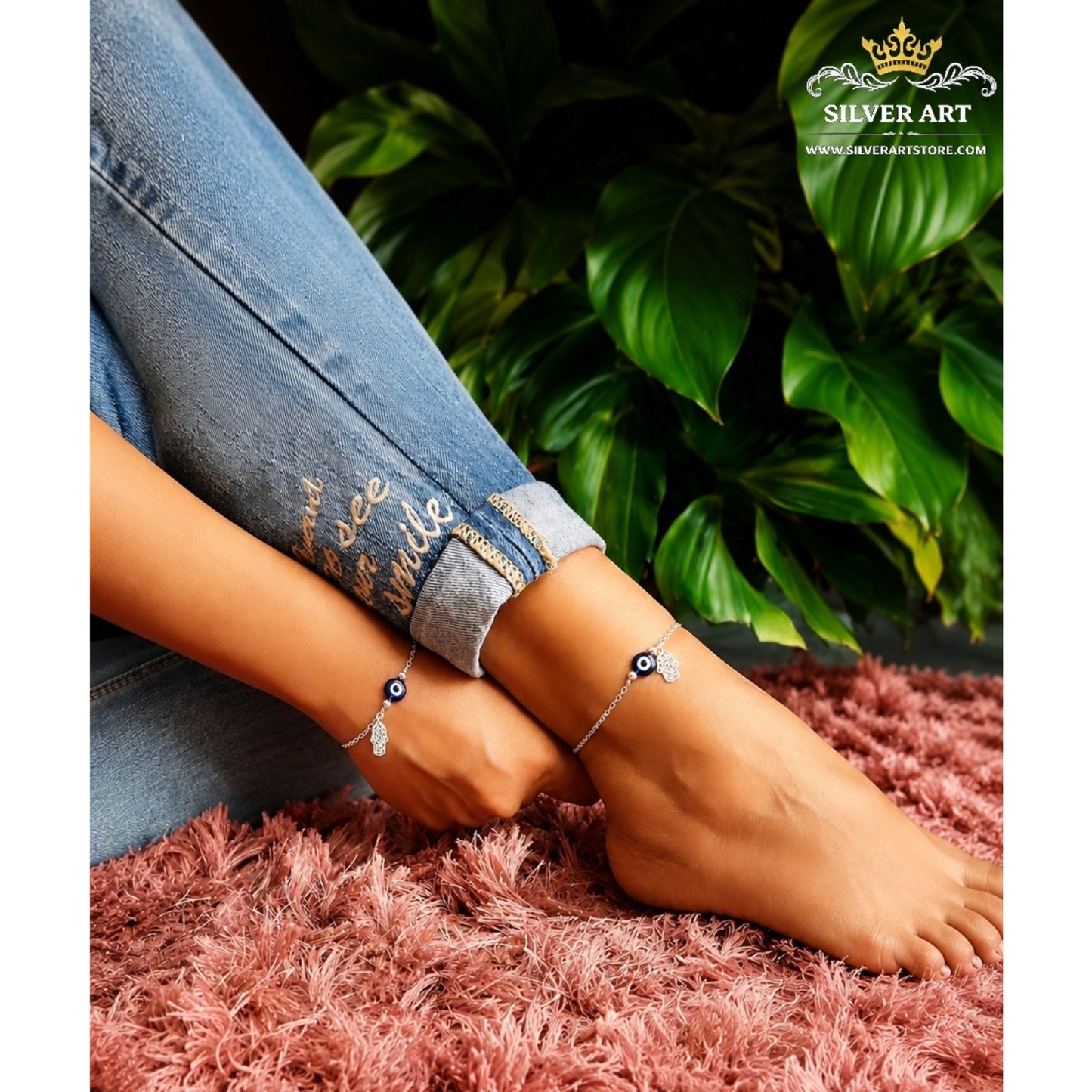 Classic Evil Eye and Kaf Anklet & Bracelet