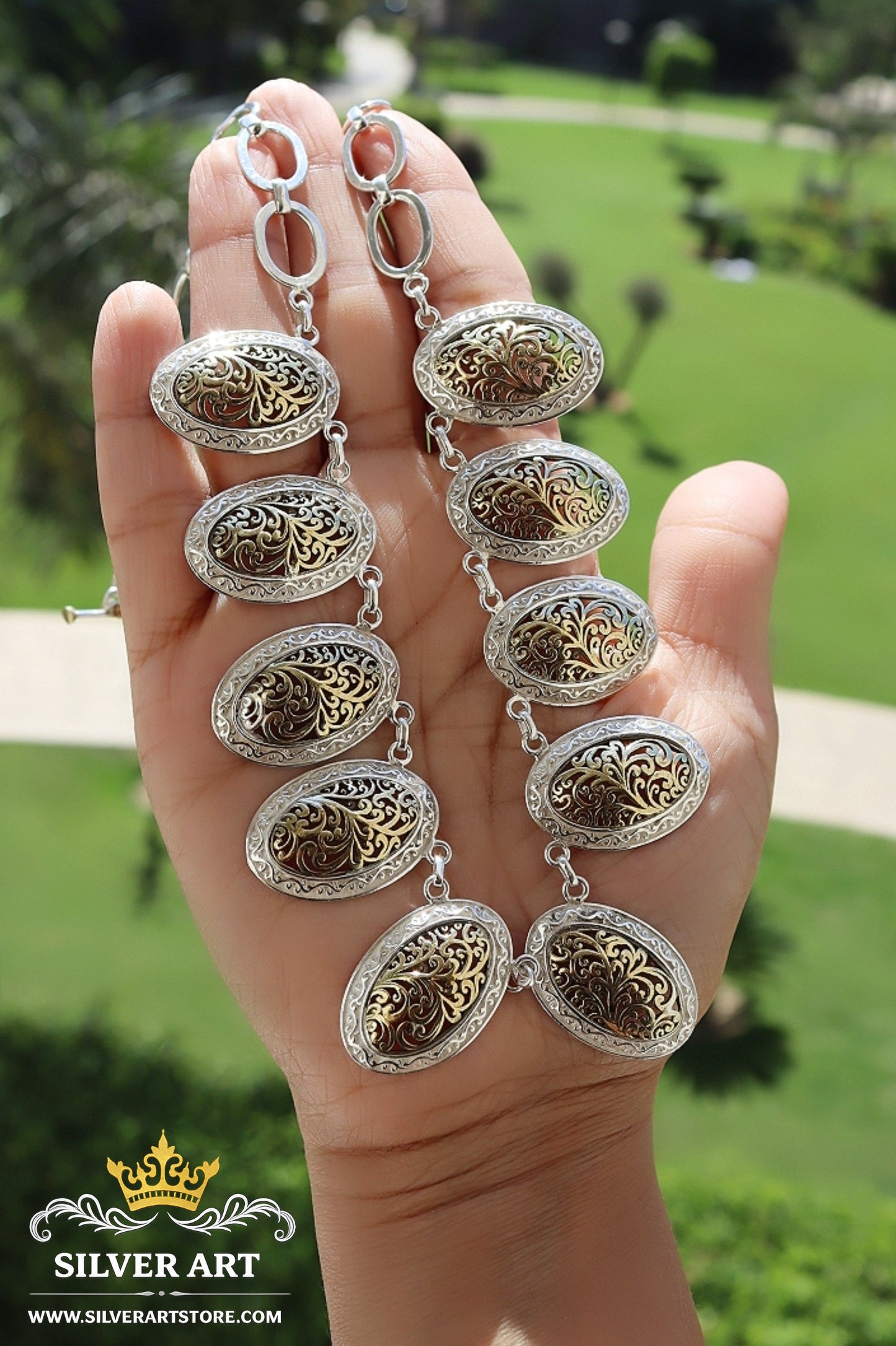 Silver Necklace 925 With Brass Parts