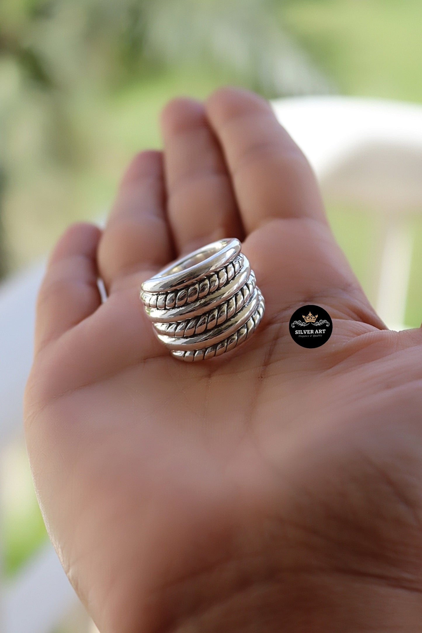 Vintage Thai Silver Ring Size 14