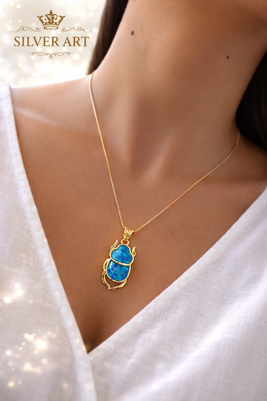 Gold Plated Sterling Silver Pharaonic Necklace