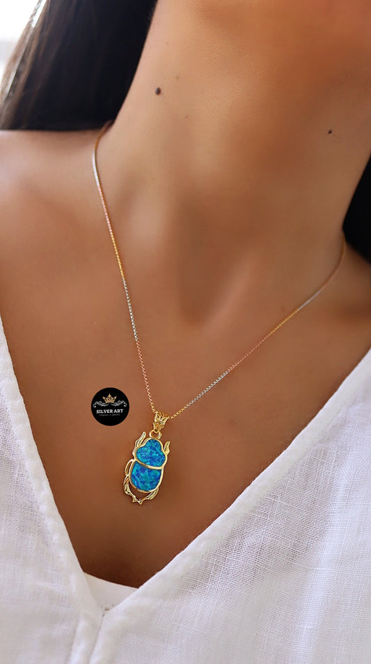 Gold Plated Sterling Silver Pharaonic Necklace
