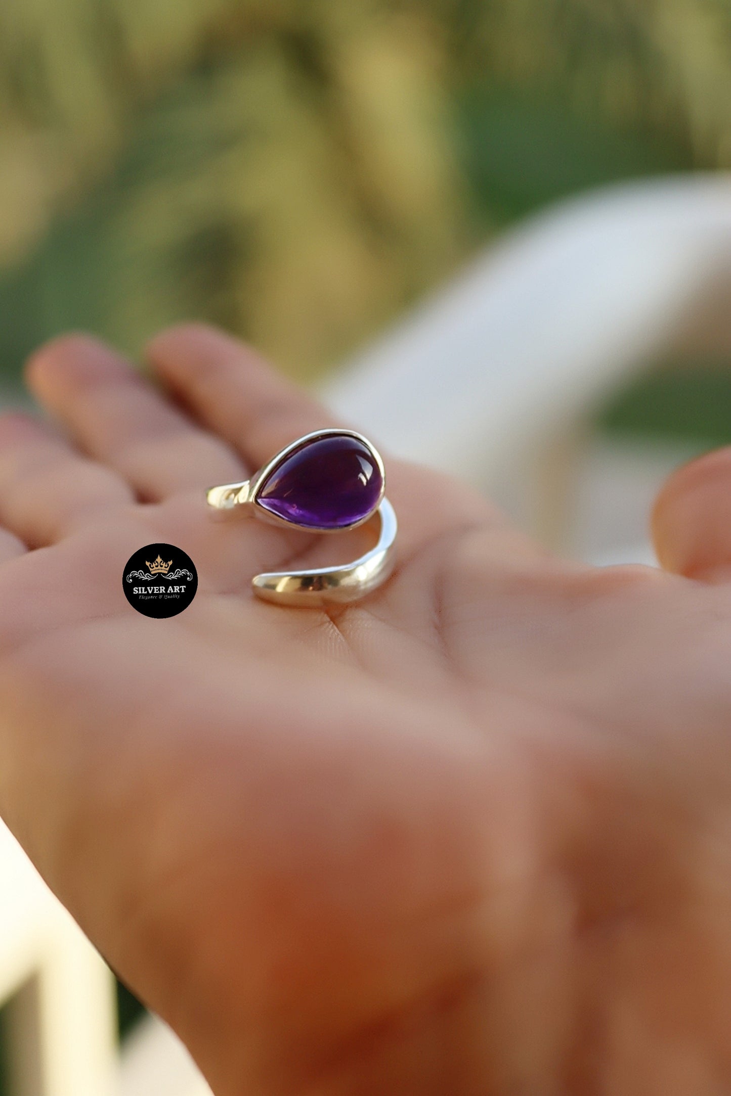 Indian Silver Natural Gemstones Ring