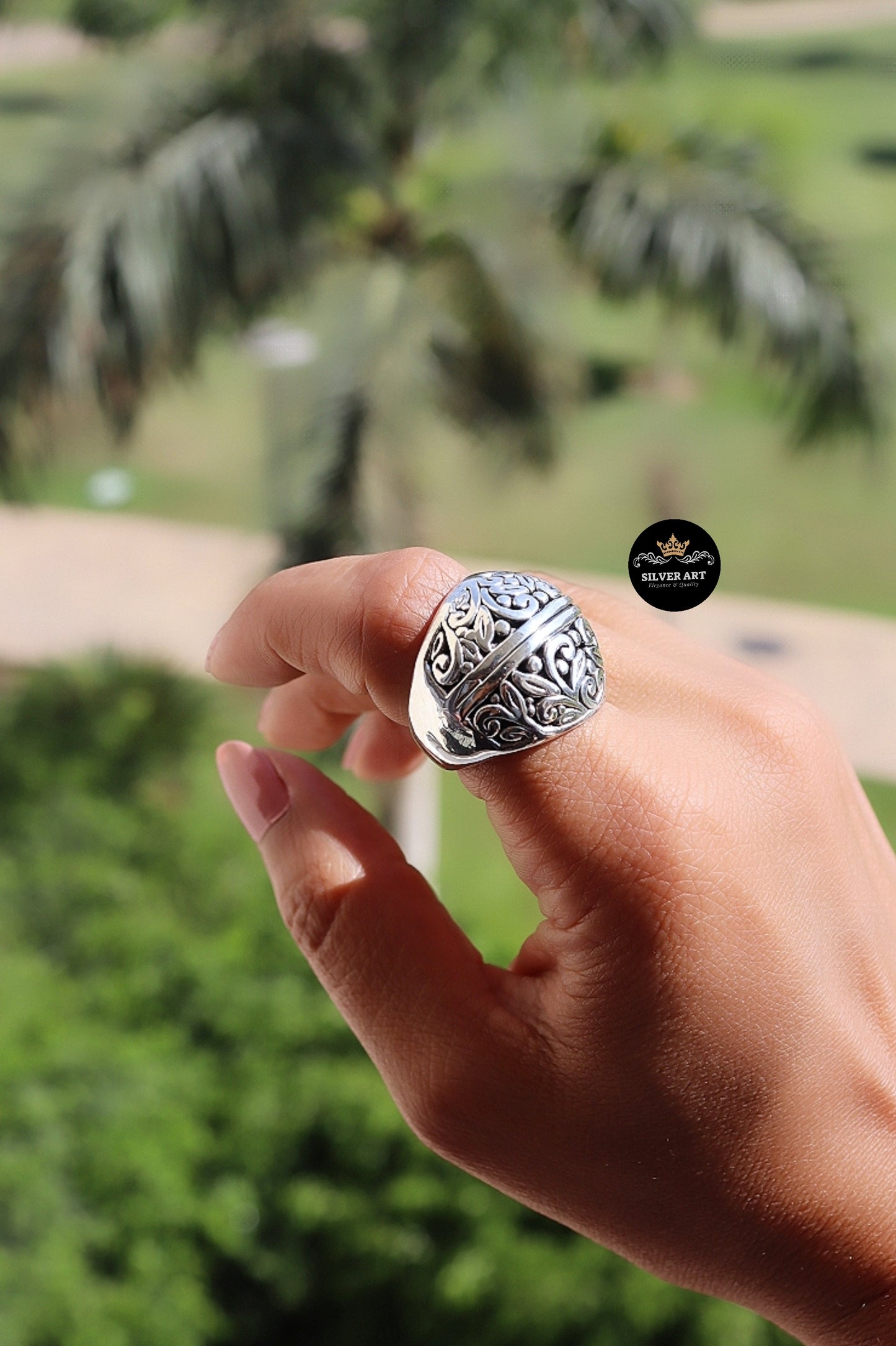 Vintage Thai Silver Ring Size 17