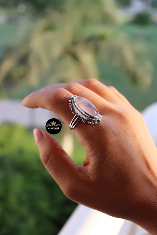 Indian Silver Natural Gemstones Ring Size 20