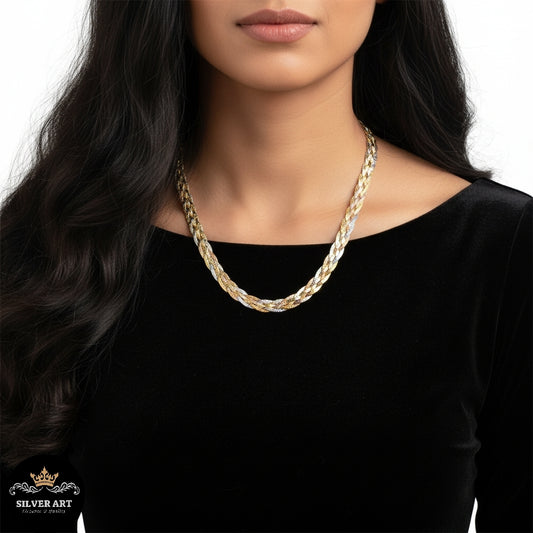 Multicolor Braided Chain Necklace