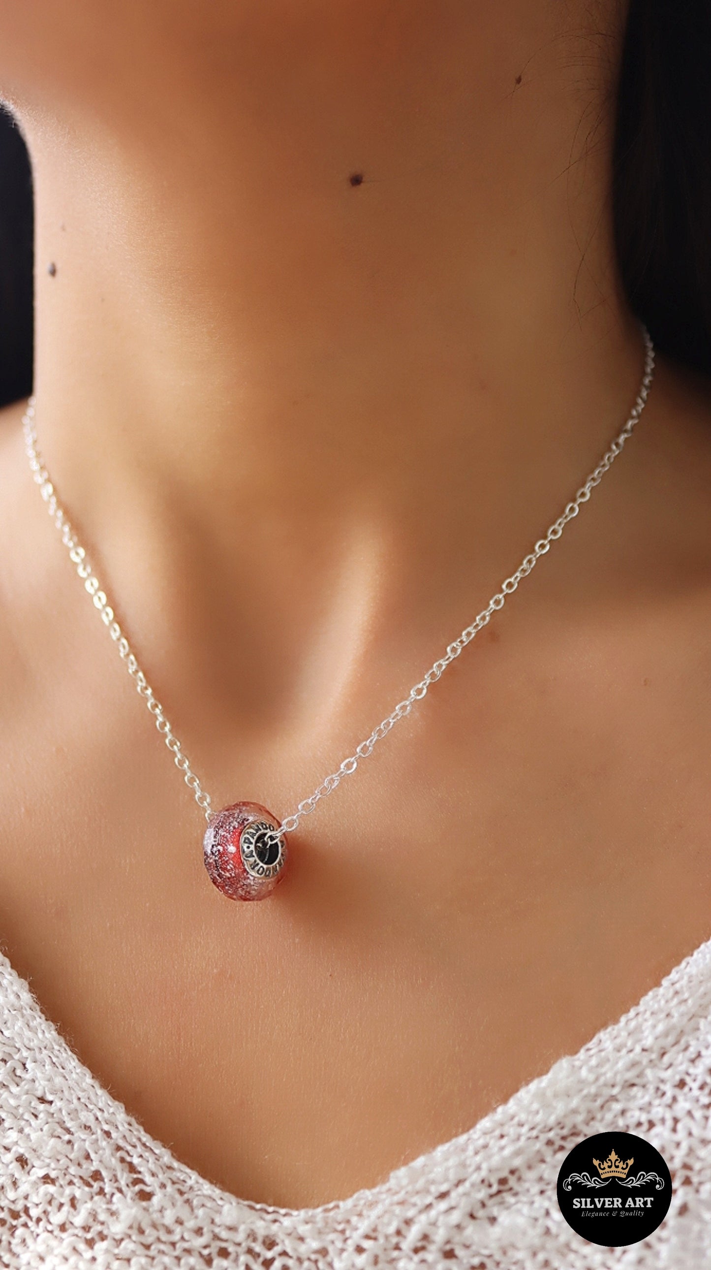 Silver Pandora Charm Necklace