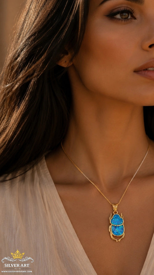 Gold Plated Sterling Silver Pharaonic Necklace