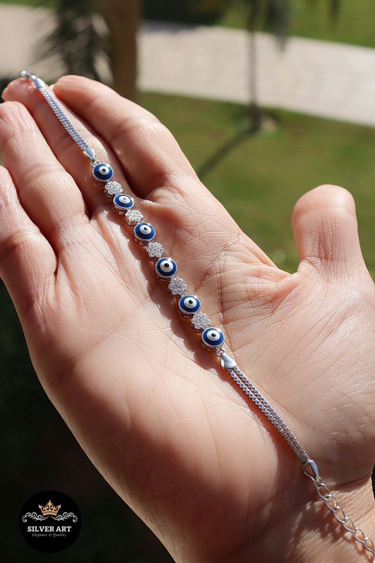 Evil Eye Sterling Silver Bracelet🧿🧿