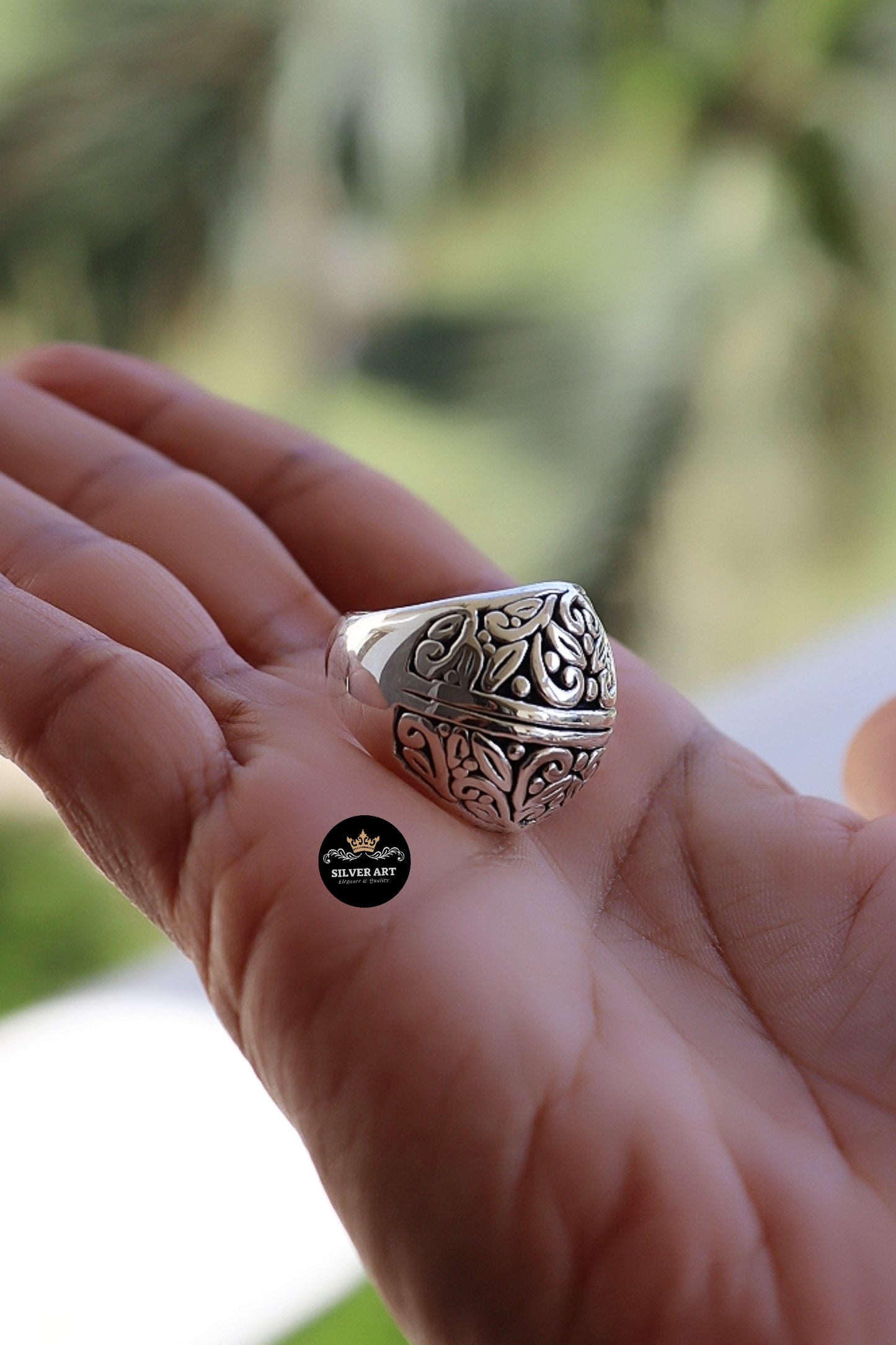 Vintage Thai Silver Ring Size 17