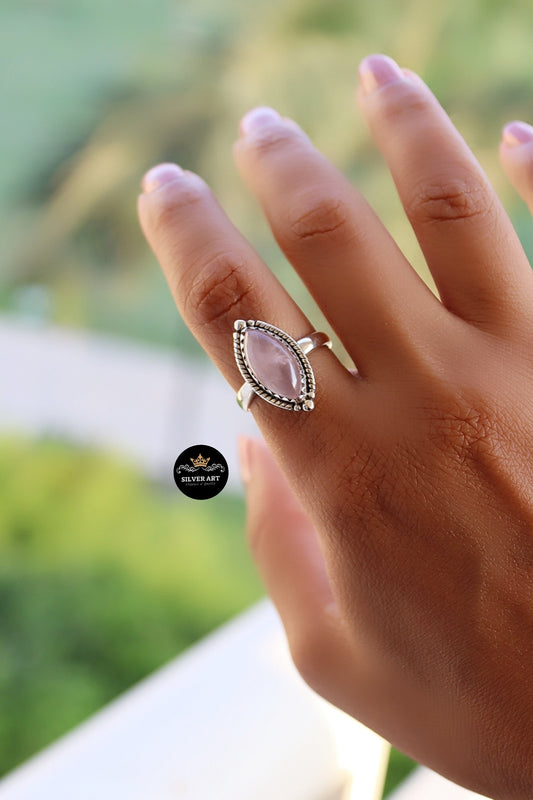 Indian Silver Natural Gemstones Ring Size 20