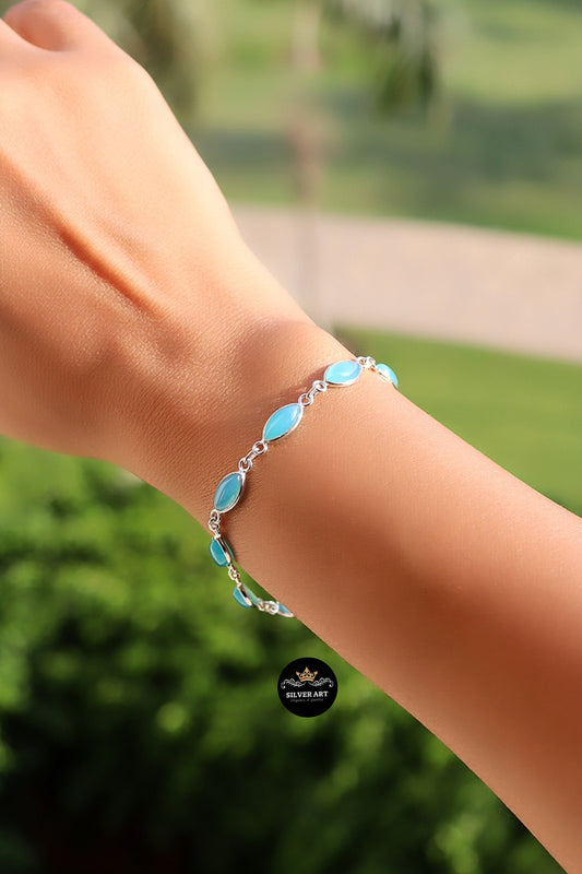 Indian Silver Natural Gemstones Bracelet