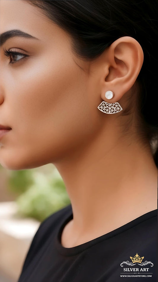 Silver Mother Of Pearls Earrings