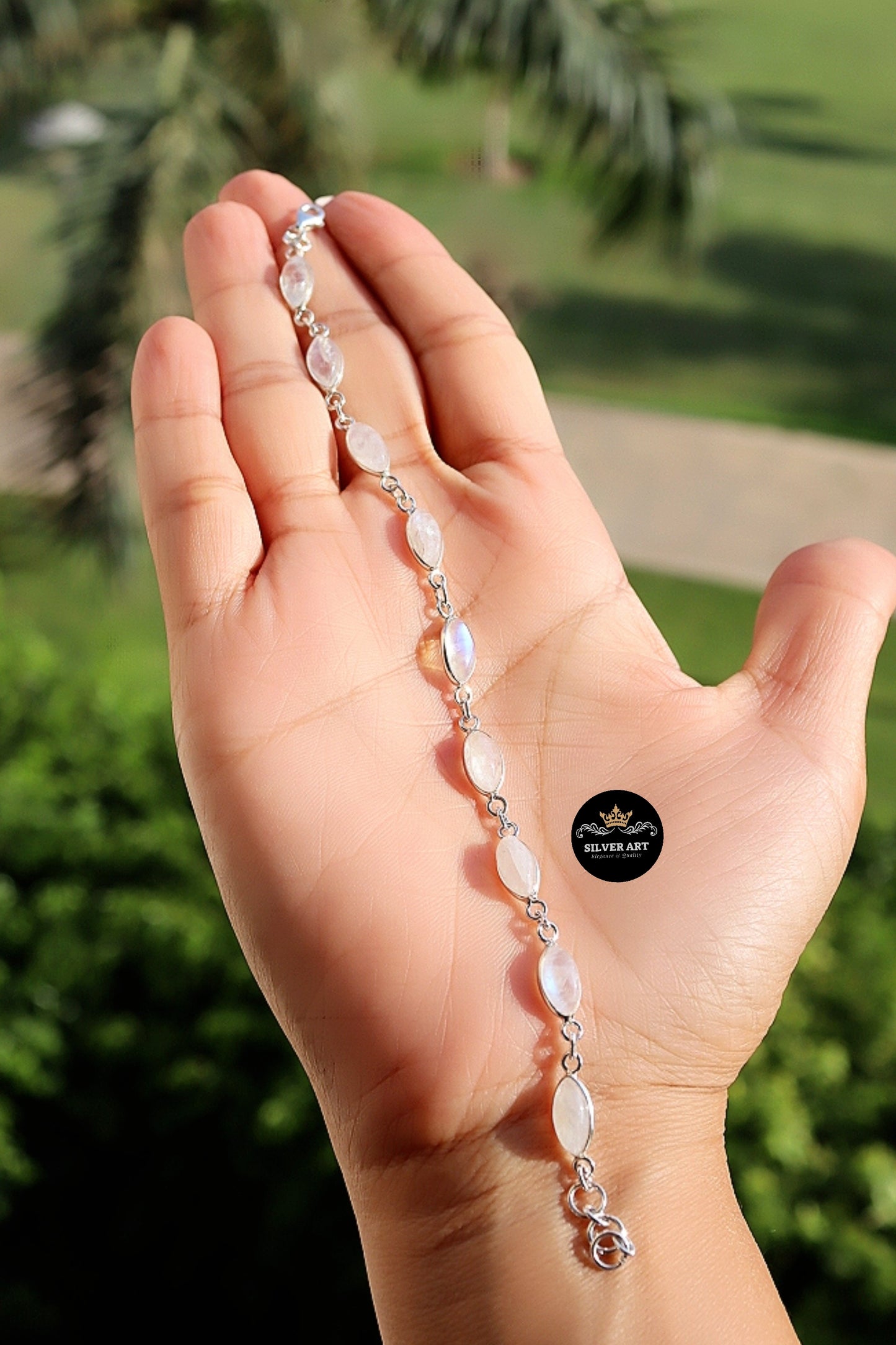 MoonStone Indian Silver Bracelet