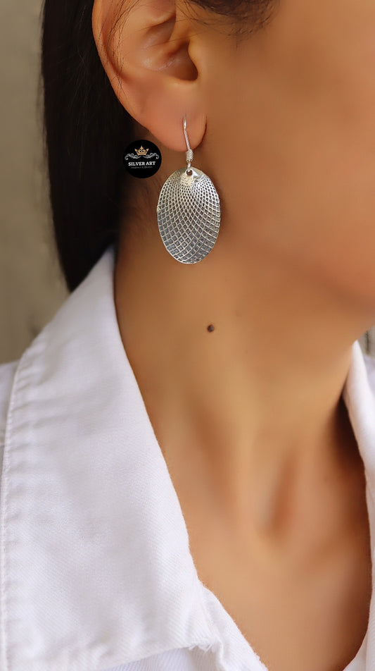 Oval Silver Earrings