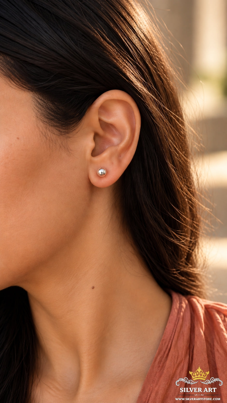 Sterling Silver Ball Stud Earrings