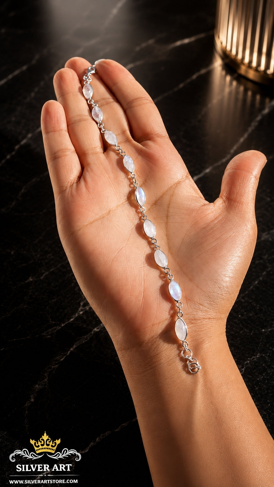 MoonStone Indian Silver Bracelet