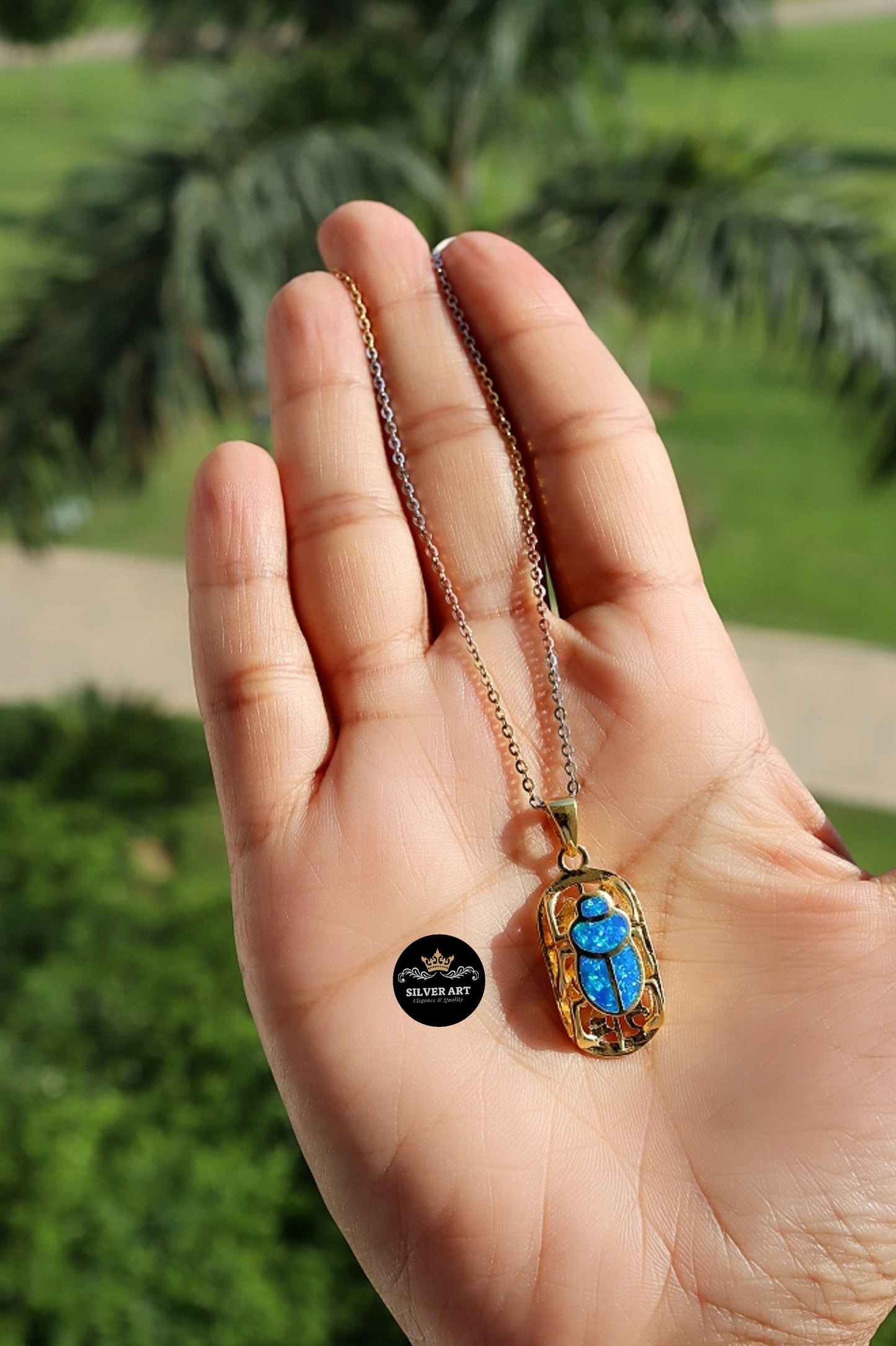 Gold Plated Sterling Silver Pharaonic Necklace