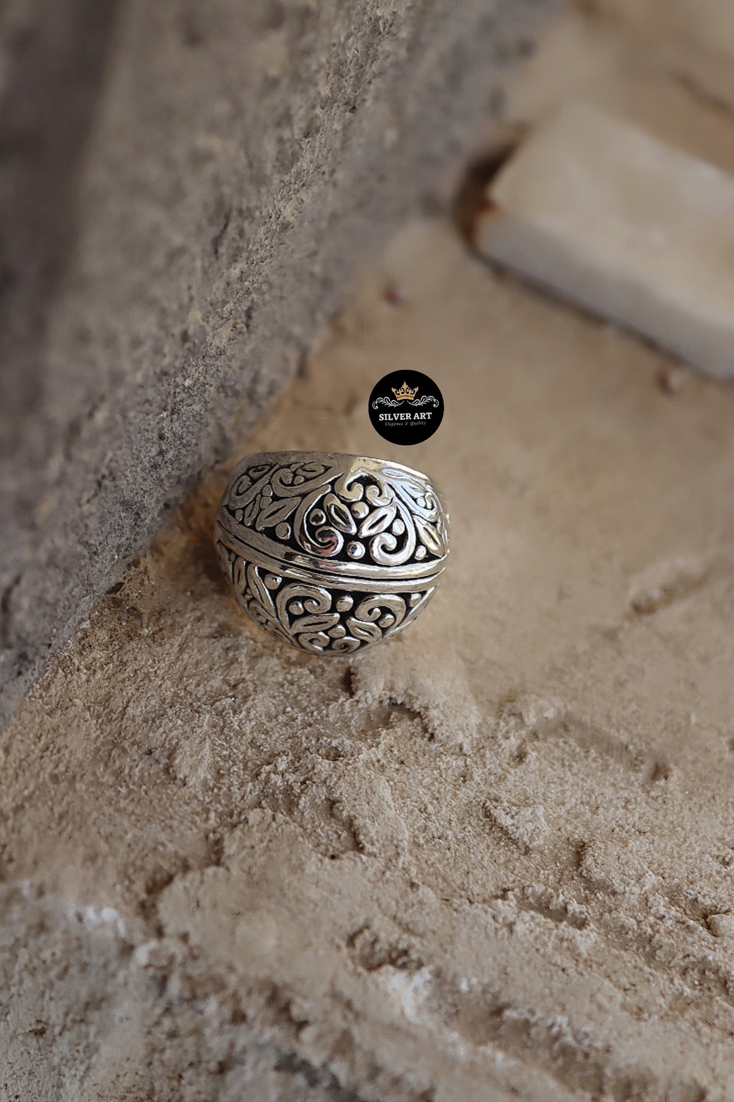 Vintage Thai Silver Ring Size 17