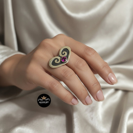 Silver Ring With Brass Parts