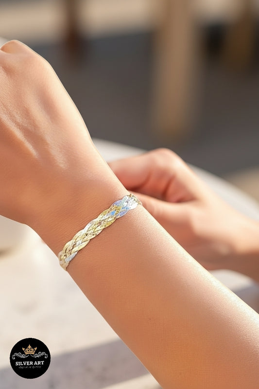 Multicolor Braided Chain Bracelet