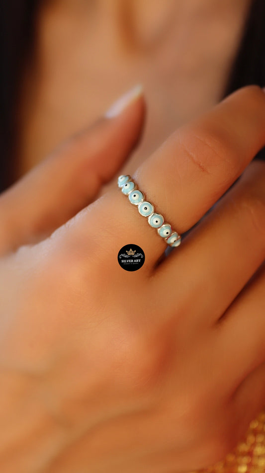 Eyes Sterling Silver Ring