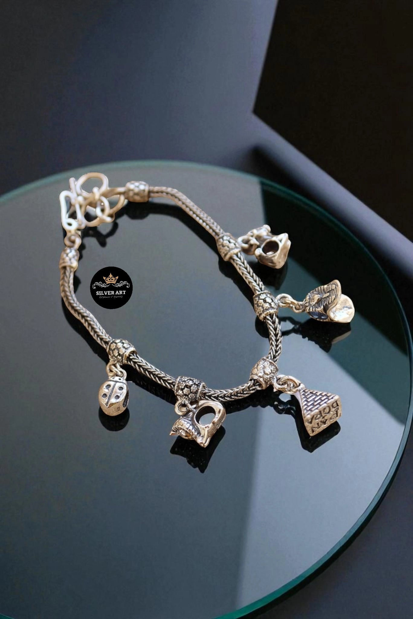 Dangling Pharaonic Charms Bracelet