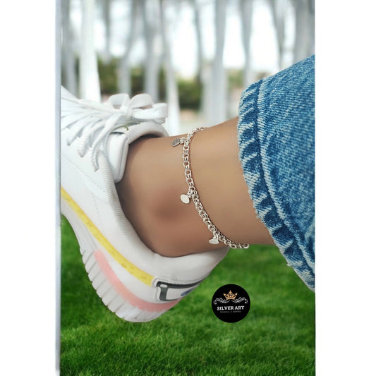 Dangling Silver Disc Anklet