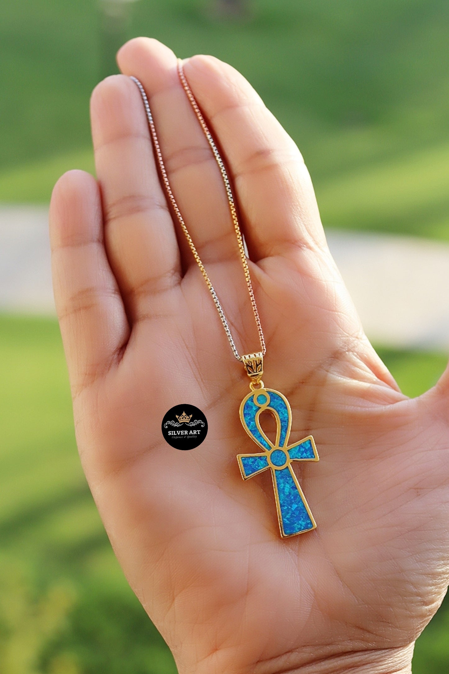 Gold Plated Sterling Silver Pharaonic Necklace