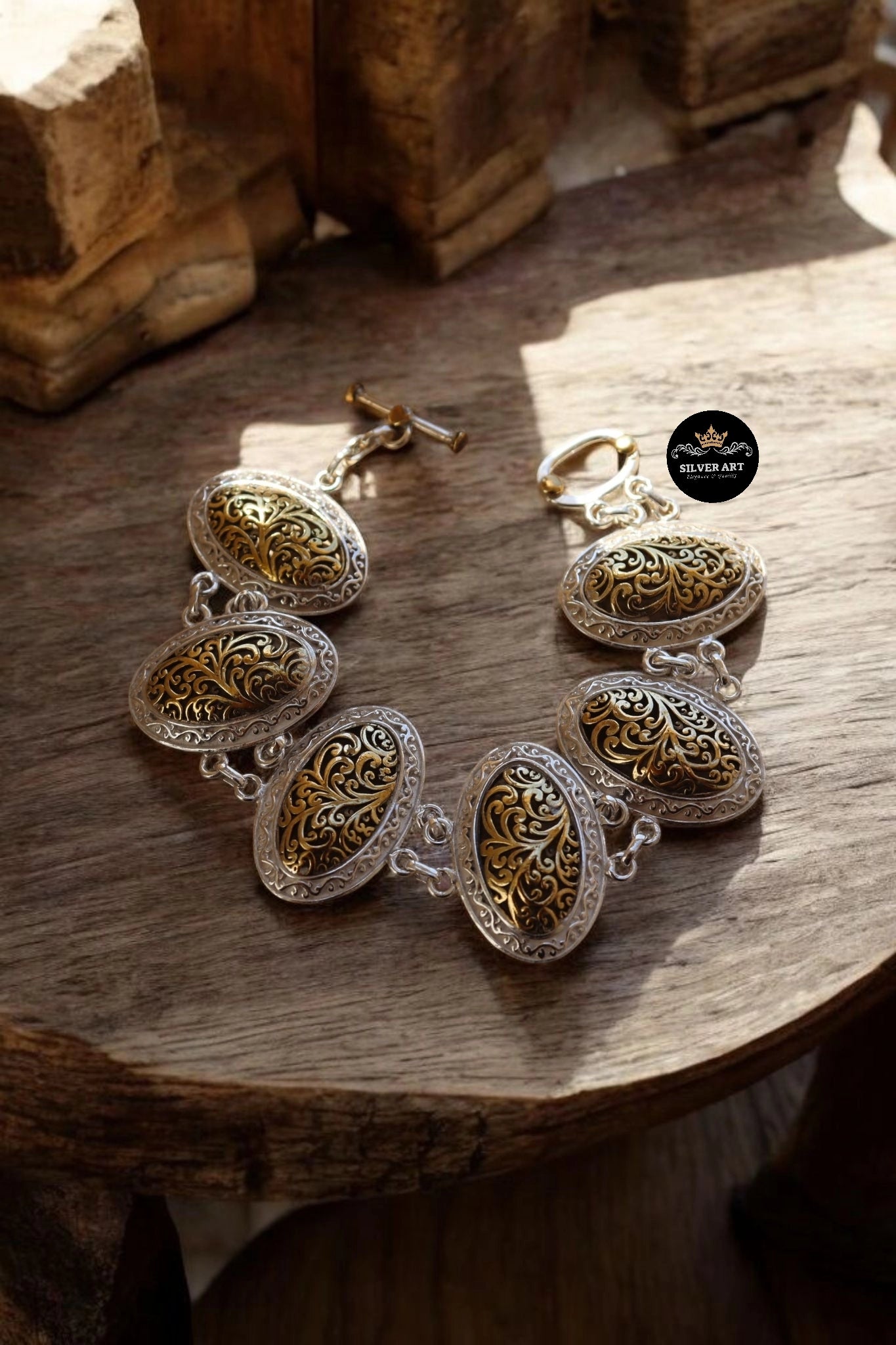 Silver Bracelet 925 With Brass Parts