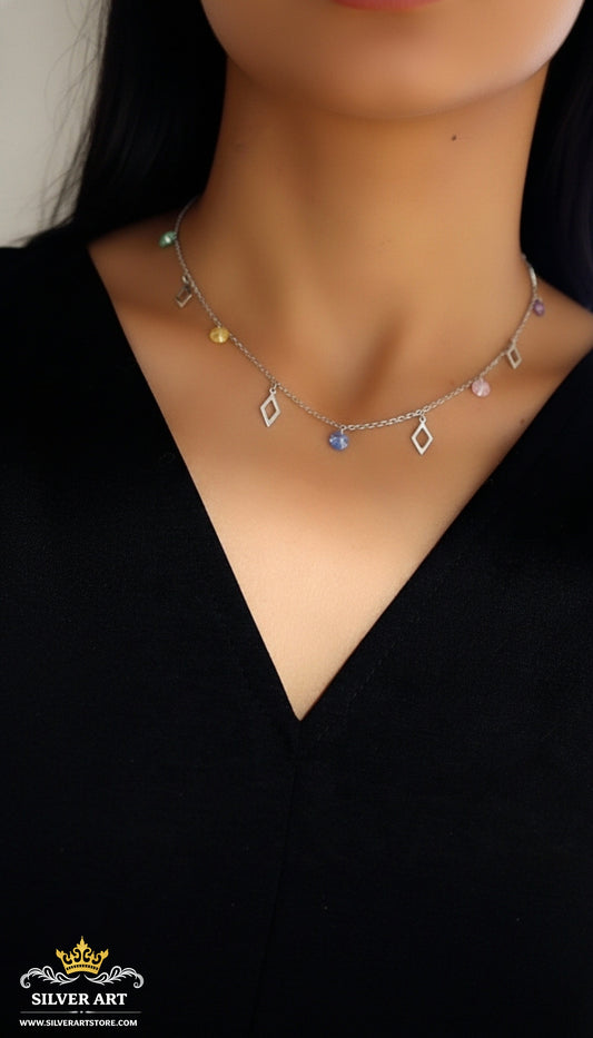 Colorful Zircon Stones Necklace