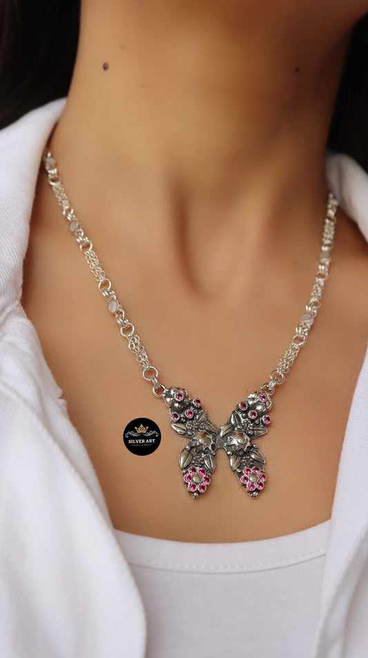 Butterfly Silver Necklace