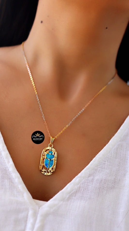 Gold Plated Sterling Silver Pharaonic Necklace