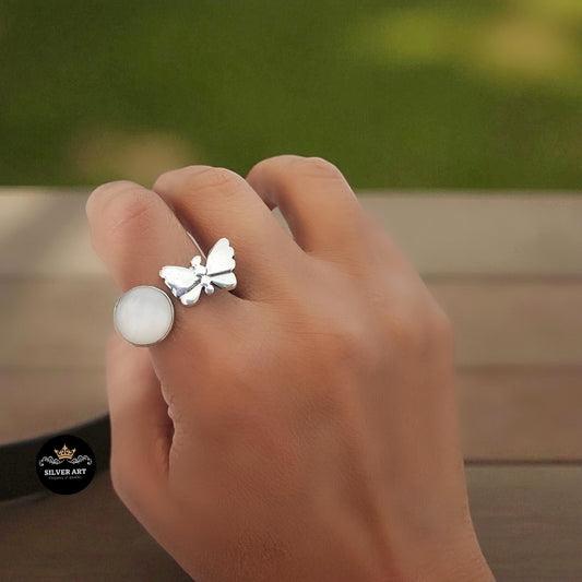 Butterfly & Mother Of Pearls Ring