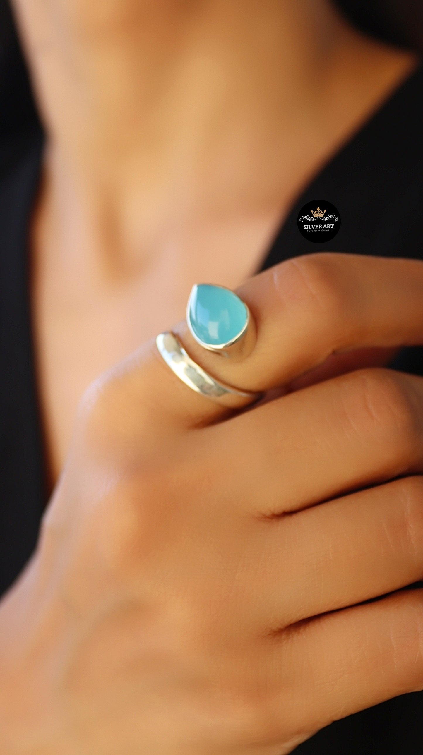 Indian Silver Natural Gemstones Ring Size 18