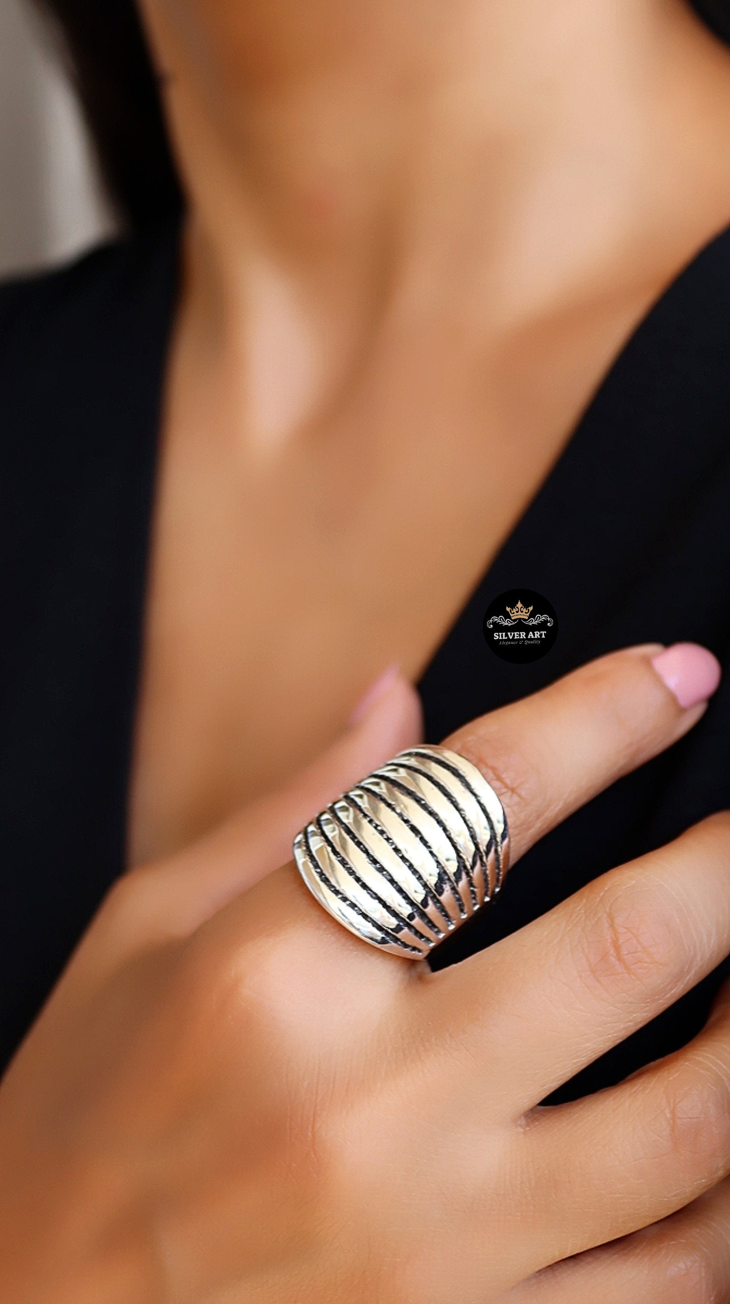 Vintage Thai Silver Ring Size 16