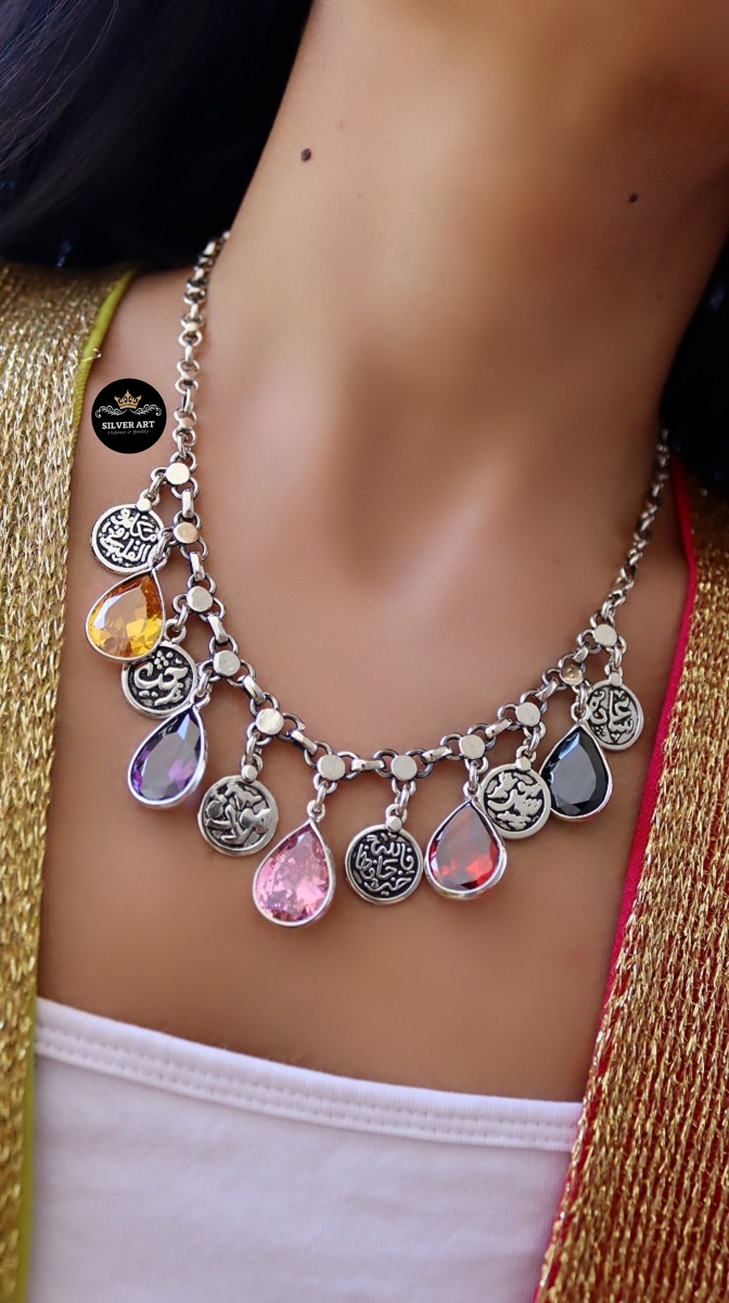 Colorful Dangling Charms Necklace