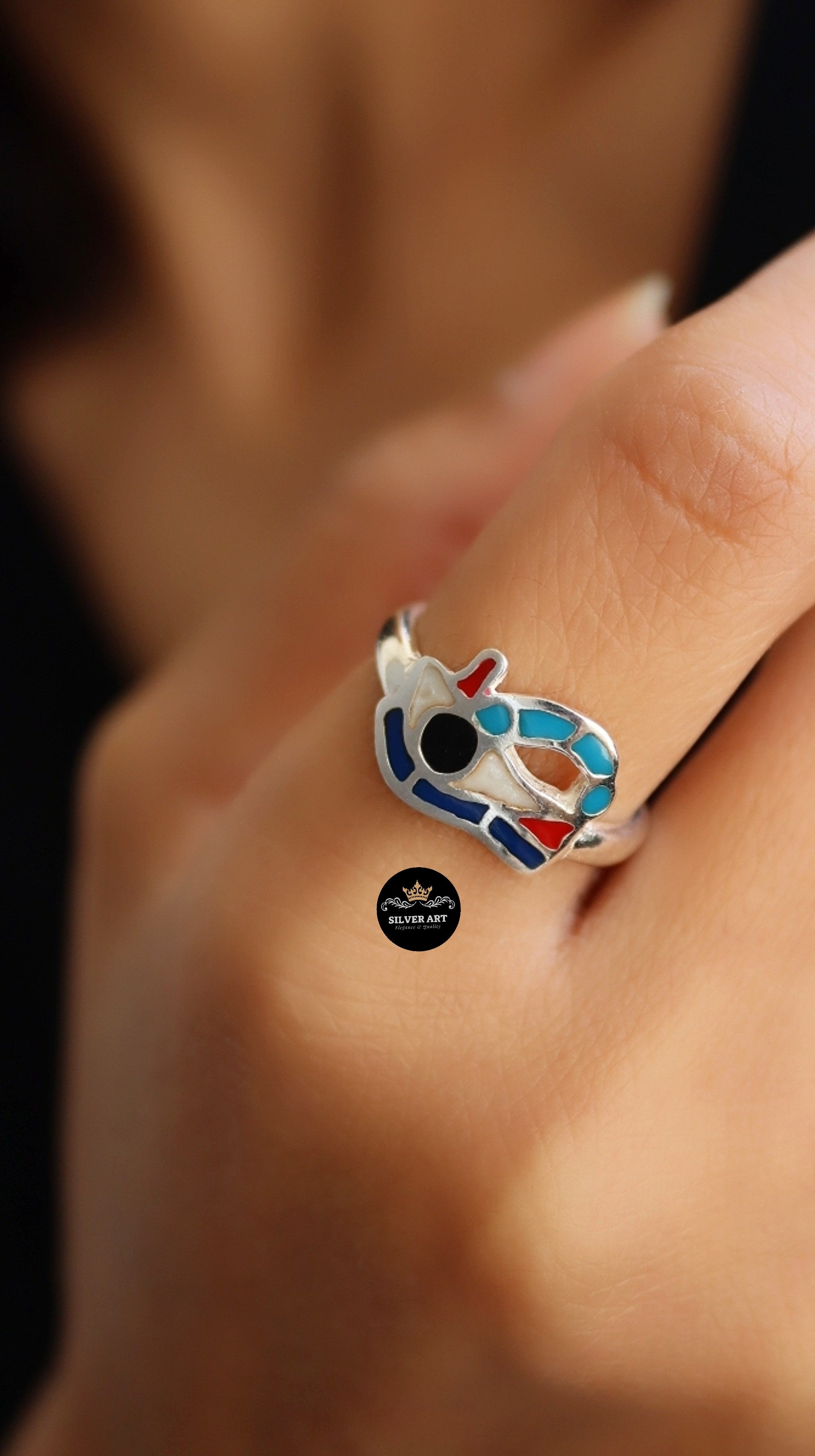 Horus Eye Ring Size 18 – Silver Art