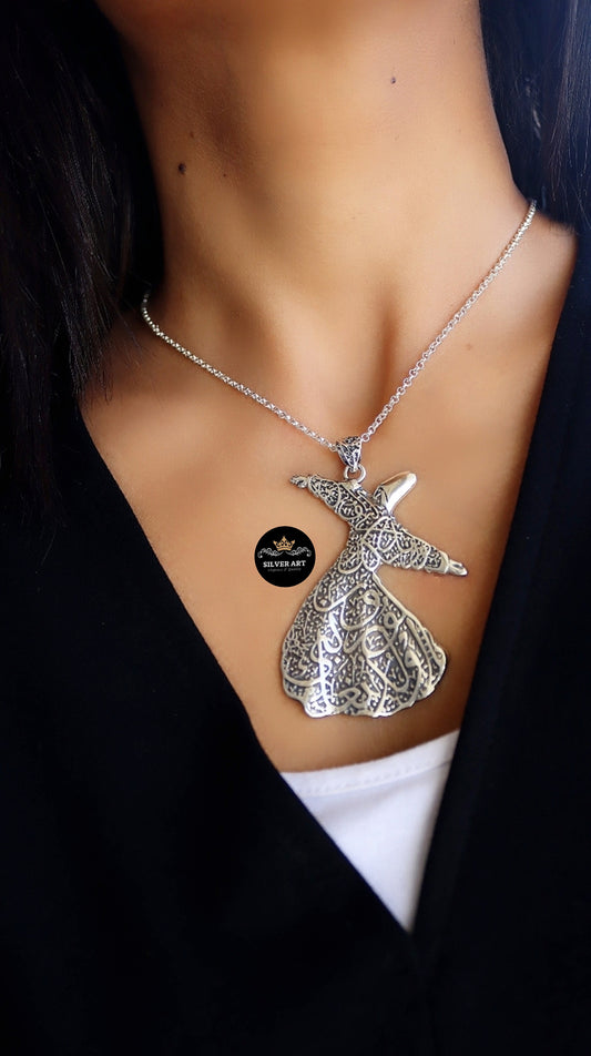 Dervish Arabic Calligraphy Necklace ( big size )