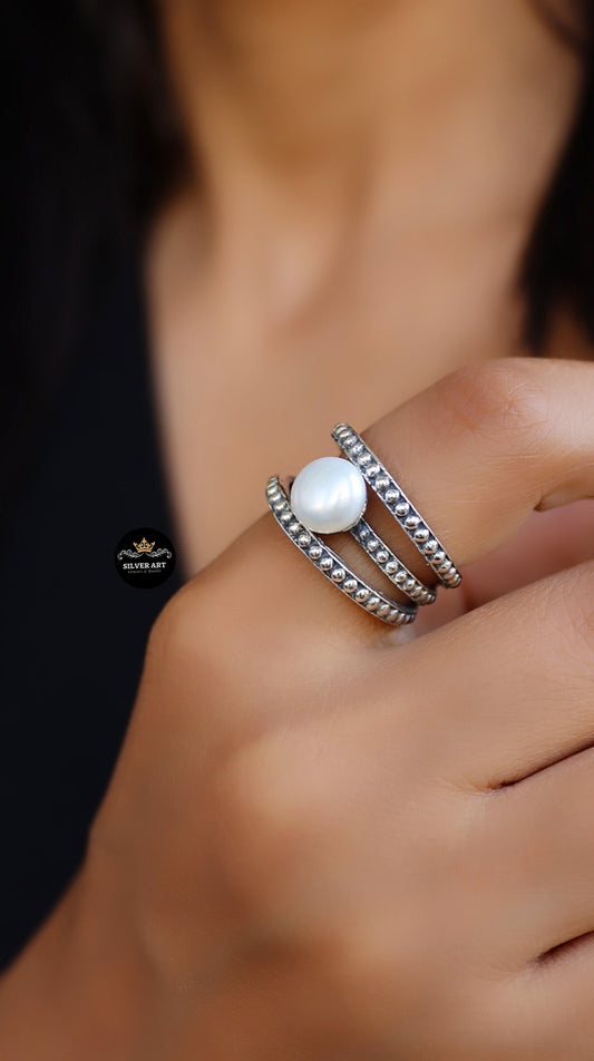 Pearl Silver Ring