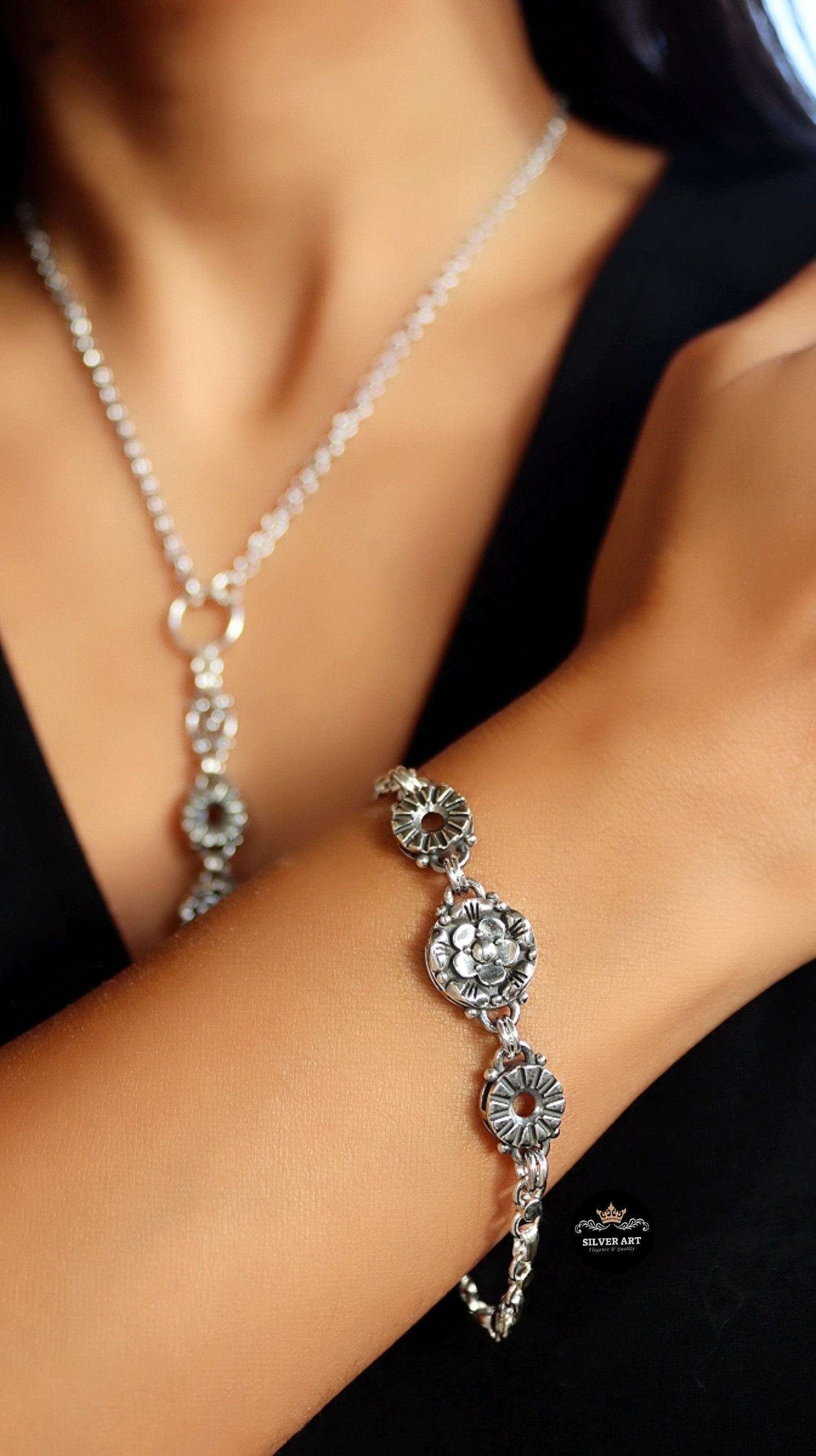 Silver Necklace & Bracelet