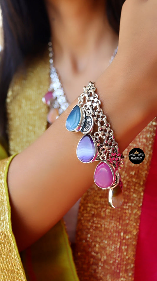 Colorful Dangling Stones Bracelet