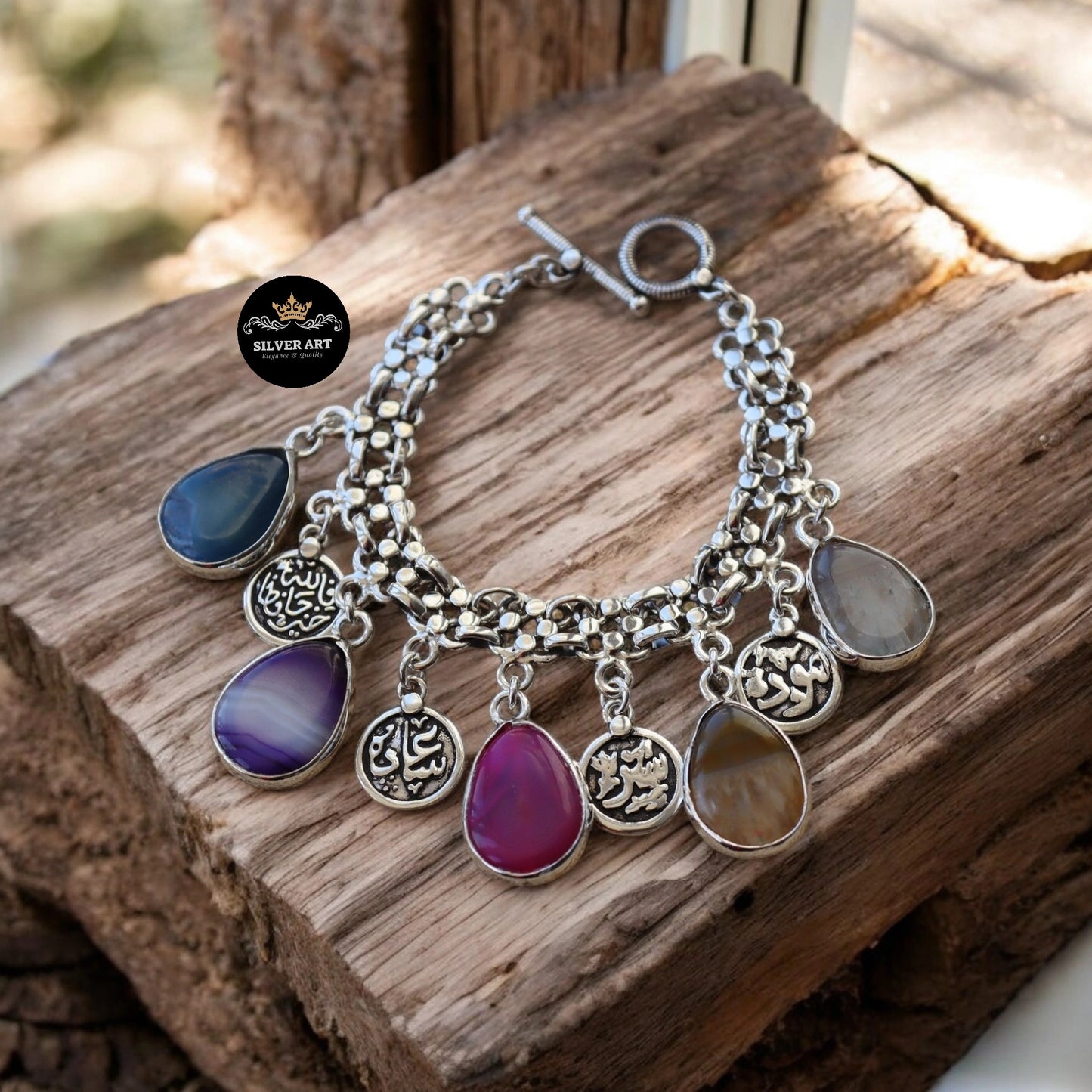 Colorful Dangling Stones Bracelet