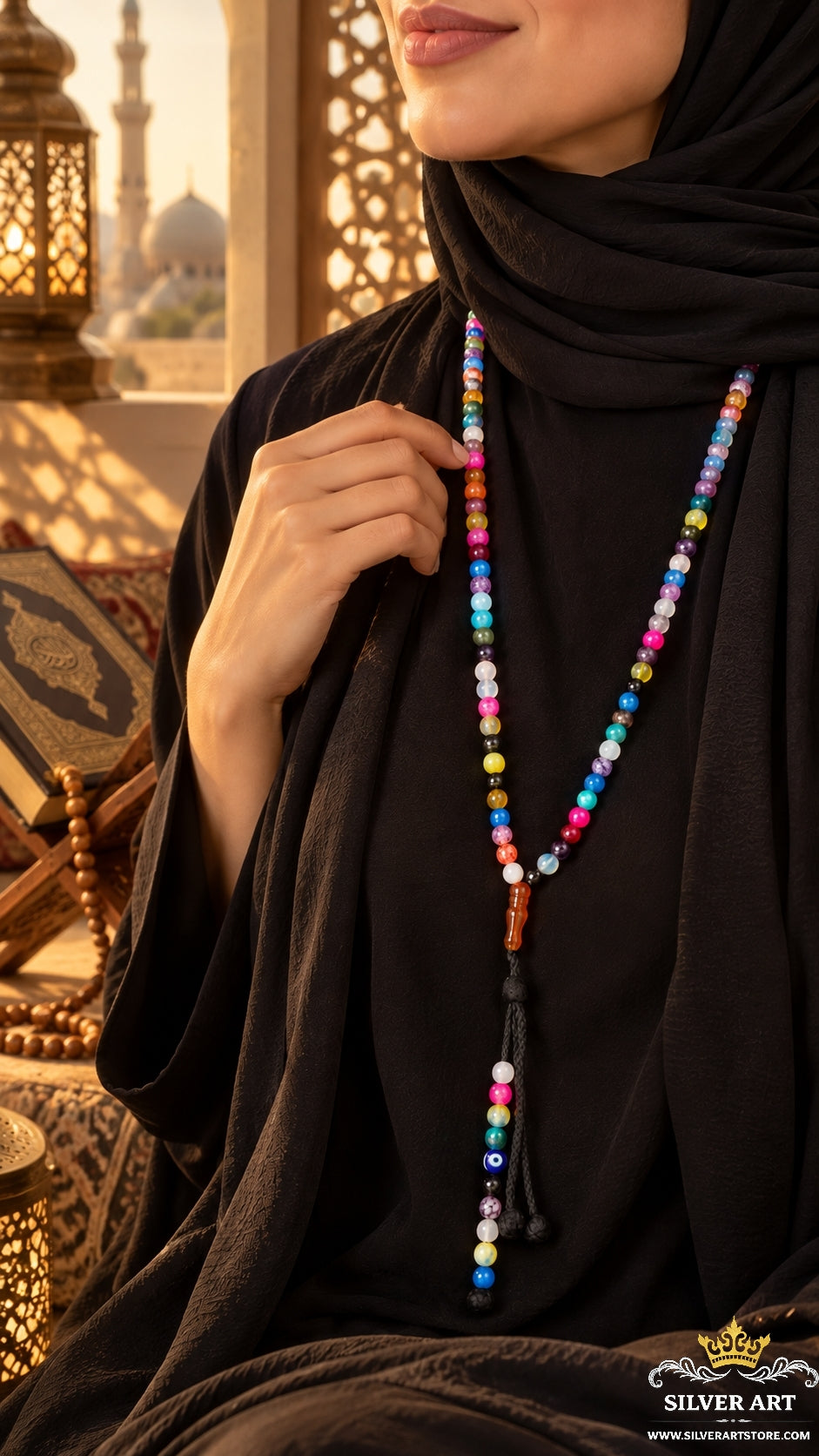 Natural Colorful Agate Islamic Prayer Misbaha