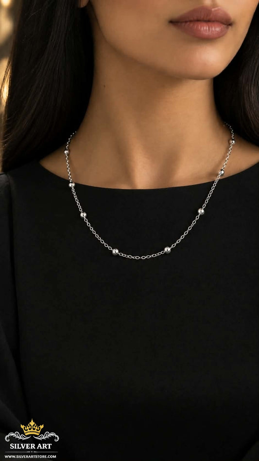 Silver Beads Necklace