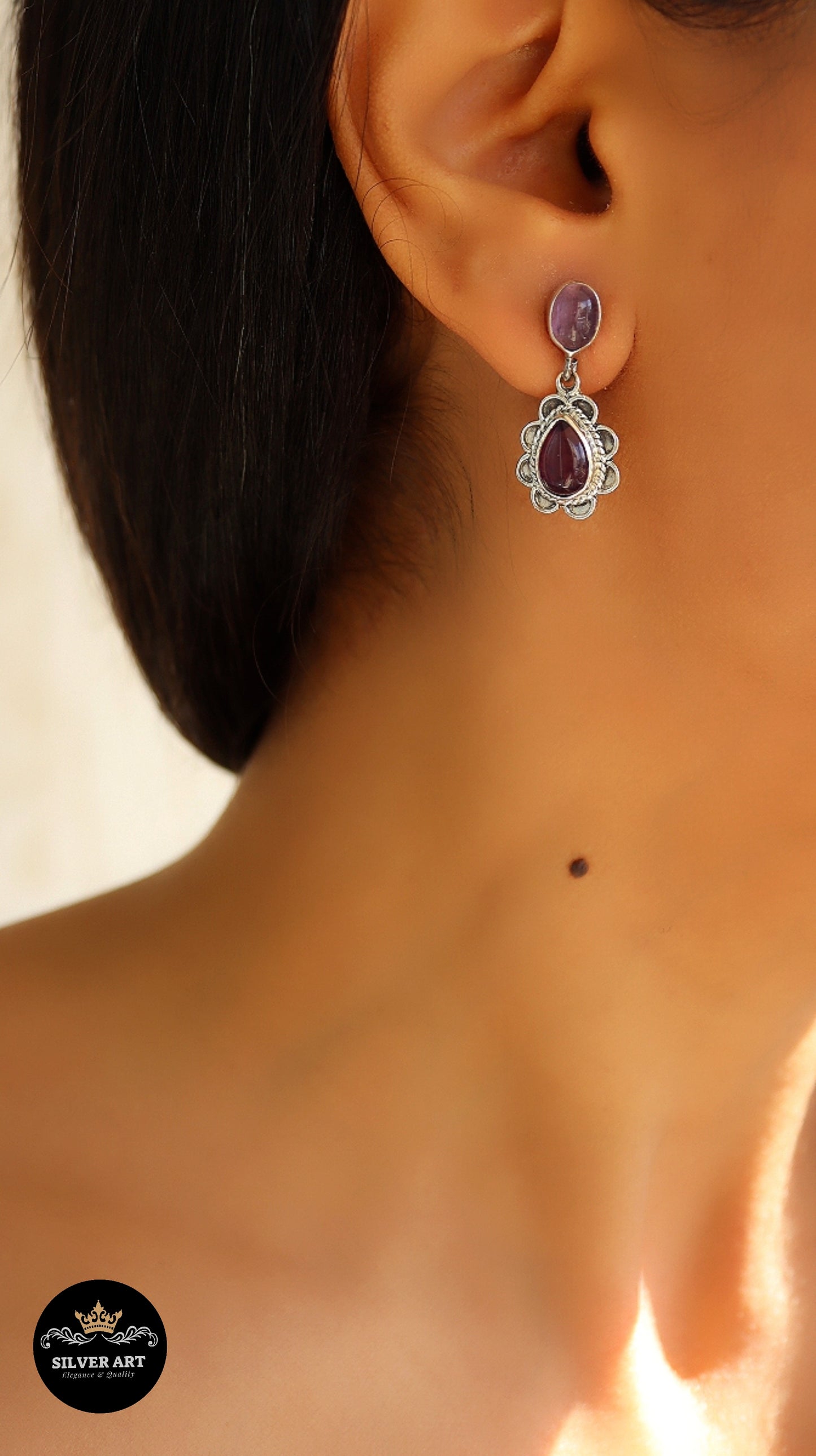 Purple Stone Earrings