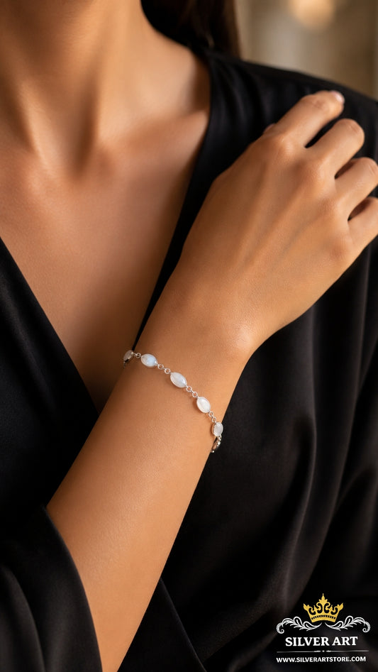 MoonStone Indian Silver Bracelet