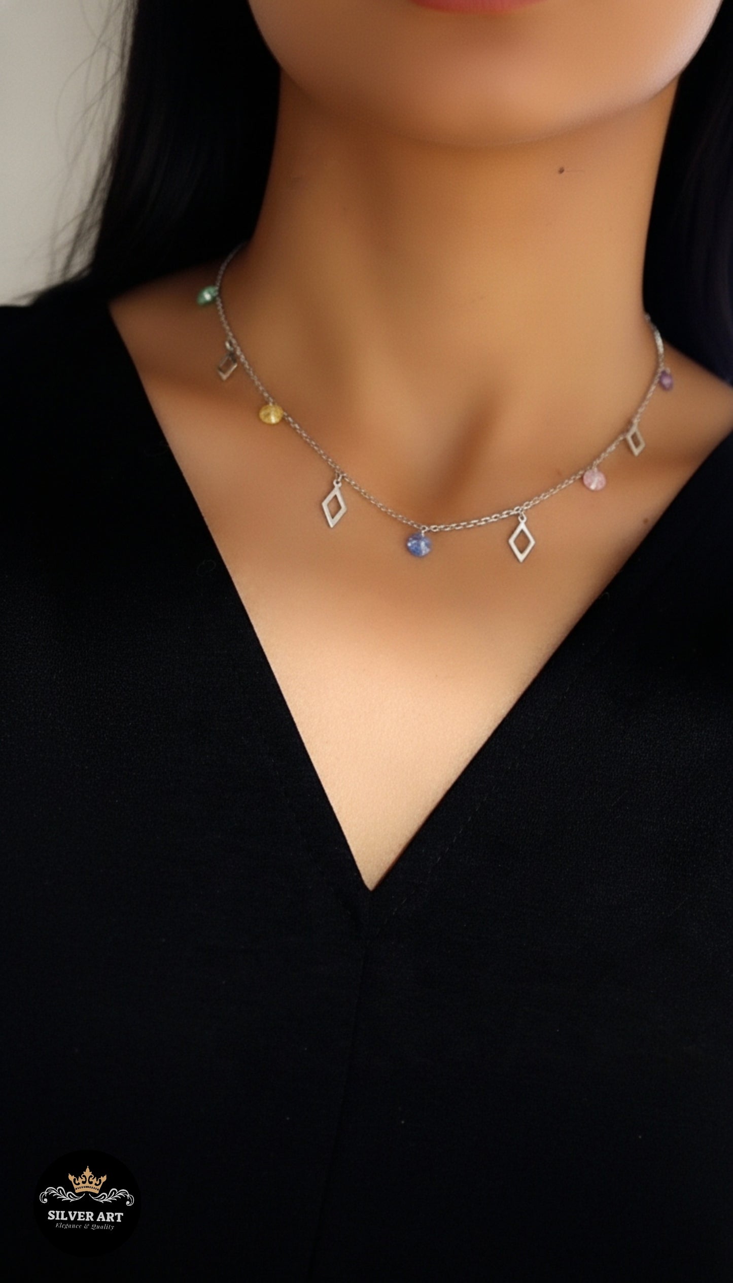 Colorful Zircon Stones Necklace